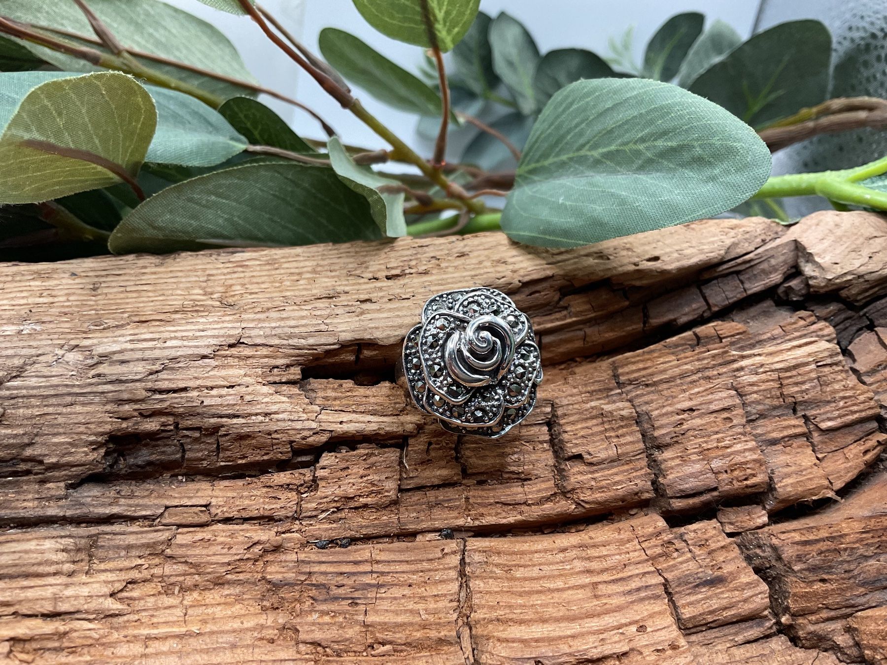 Anelli: Vintage Ring Sterlingsilber, Markasiten, Gr. 55.5 – Nuovo (secondo la descrizione) da Luzern venduto da S.Kern01 3