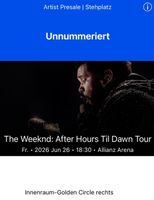 2x Innenraum-Golden Circle Tickets für The Weeknd Konzert