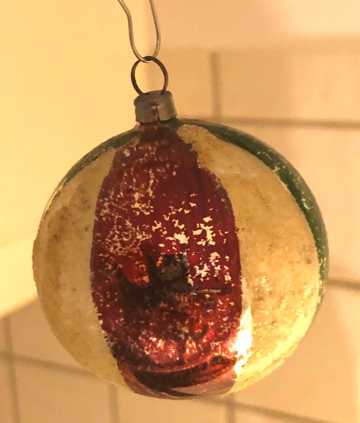 Tutte le decorazioni: Antike Weihnachtskugel gestreift mit weissem Glitzer – Usato da Gossau/ZH venduto da amazonas66 2