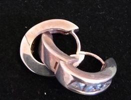 Boucles  argent 925  lourdes. Pierres  naturelles,  bleutées