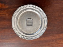 Vintage French Pewter Plate, Decorative Plate, Paris