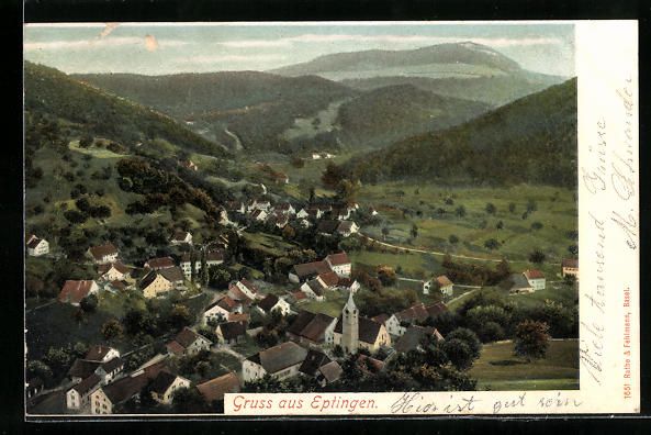 Ansichtskarten: Eptingen, Ortsansicht mit Blick ins Land – Gebraucht aus Berlin von bartko-reher