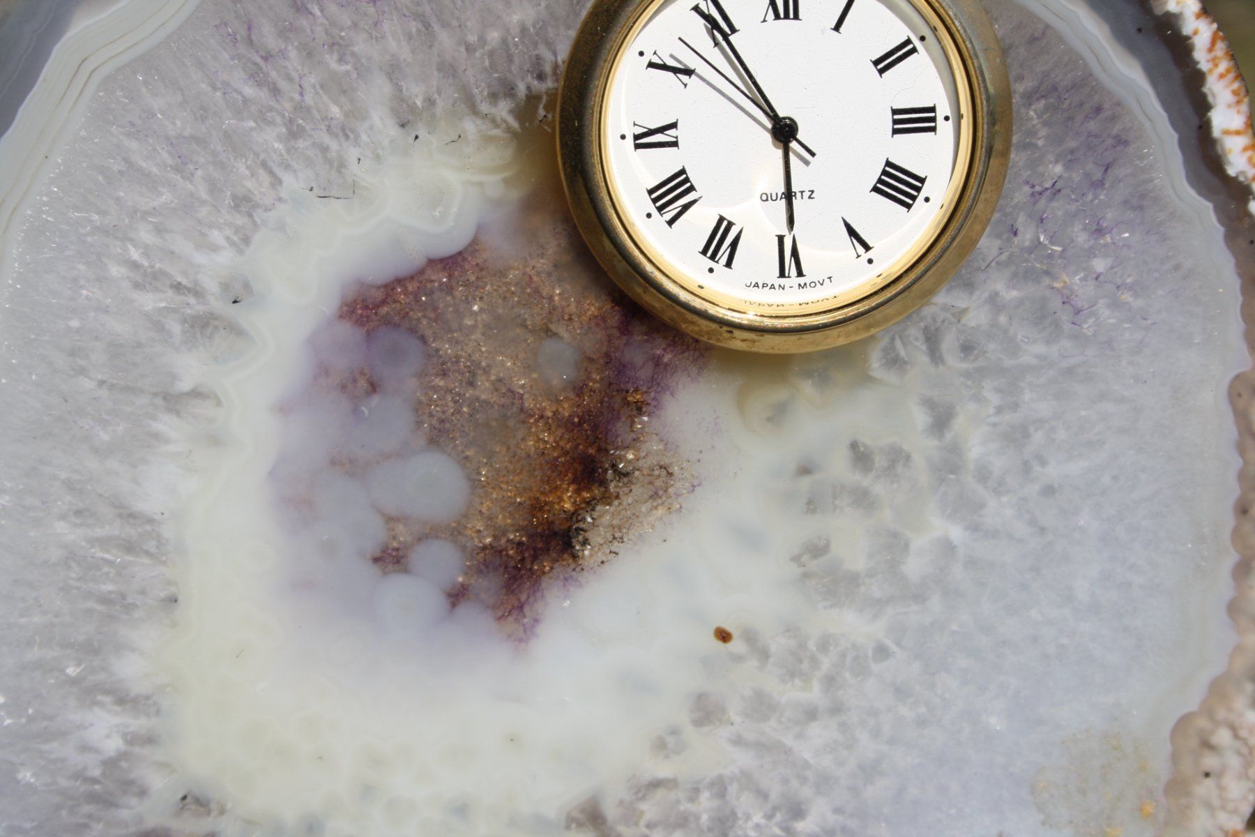 Pietre preziose: STEINSCHEIBE MIT UHR ACHAT? – Usato da Wauwil venduto da Pneuedy 5
