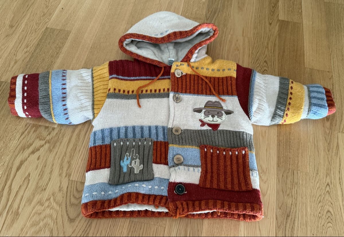 Giacche & Cappotti: Veste en tricot doublée, pour la mi-saison, taille 86 – Usato da Genève venduto da valmath