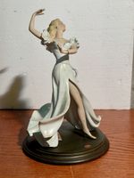 Italy Porcelain Figurine Dancer with Dress on Base