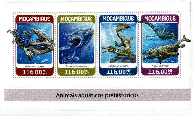 Tutti i francobolli: Block "Dinosaurier". Mosambik – Nuovo e nell'imballaggio originale da Basel venduto da Butsch5