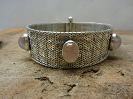 Flachpanzer Armband Rosenquarz