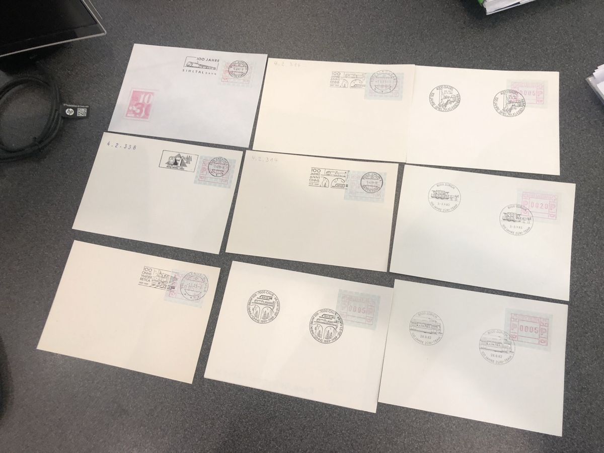 Alle Briefmarken: über 50 Belege EISENBAHN - schöne Stempel – Gebraucht aus Lufingen von Rac0 3