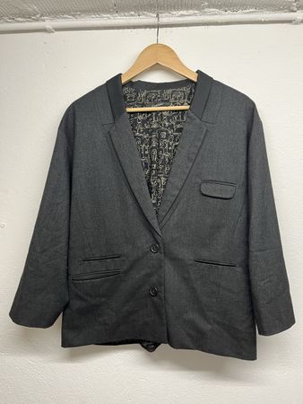 Cotelac Women's Blazer, Size 3, Gray/Black - Stylish!
