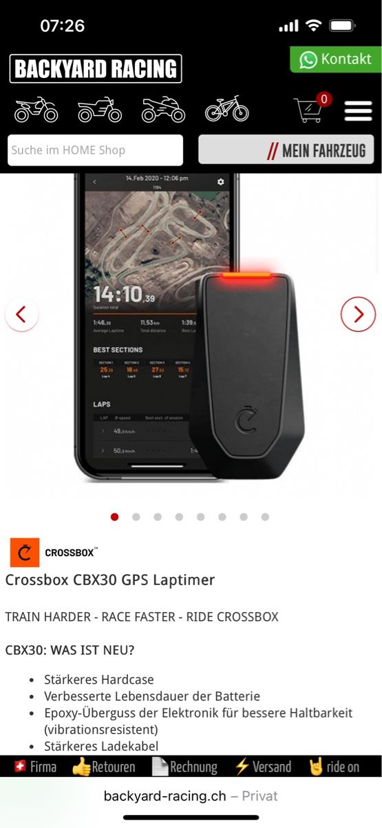 Tutti i ricambio per moto: Crossbox CBX30 GPS Laptimer Motocross – Usato da Riedtwil venduto da ste_6ft2