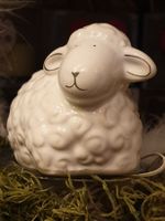 Deko Keramik Figur, Lamm 12x9 cm