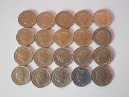 20 x 5 Rp. diverse Jahrgänge