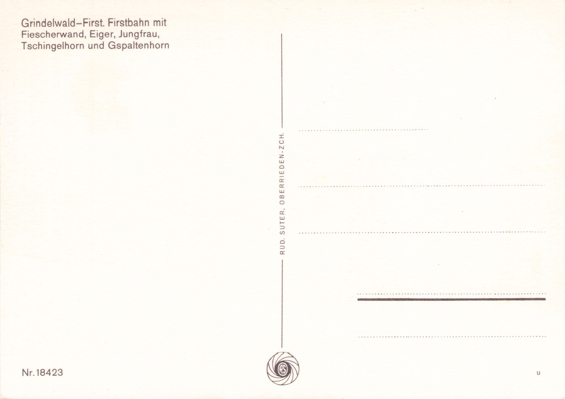 Cartoline postali: Grindelwald BE // Sesselbahn First Von Roll 101 Sessellift – Usato da Basel venduto da intermezzo12 1