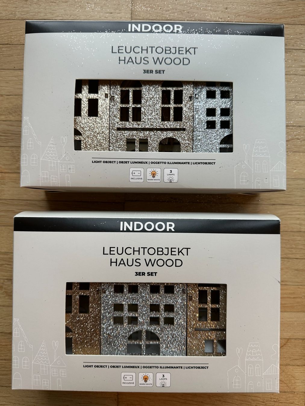 Tutte le decorazioni: Leuchtobjekt 2x 3er Set Häusschen (Batterie) – Usato da Zug venduto da Supervamp 1