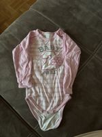 Baby Body langarm rosa gestreift Motiv Blumen 