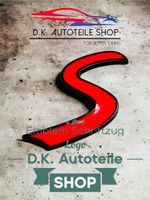 BMW Mini S Emblem Schriftzug Logo aus Metall NEU Rot/Schwarz