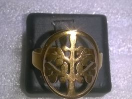 ring edelsthal,,,vergoldet,,,glanzig,,mit lebenes baum