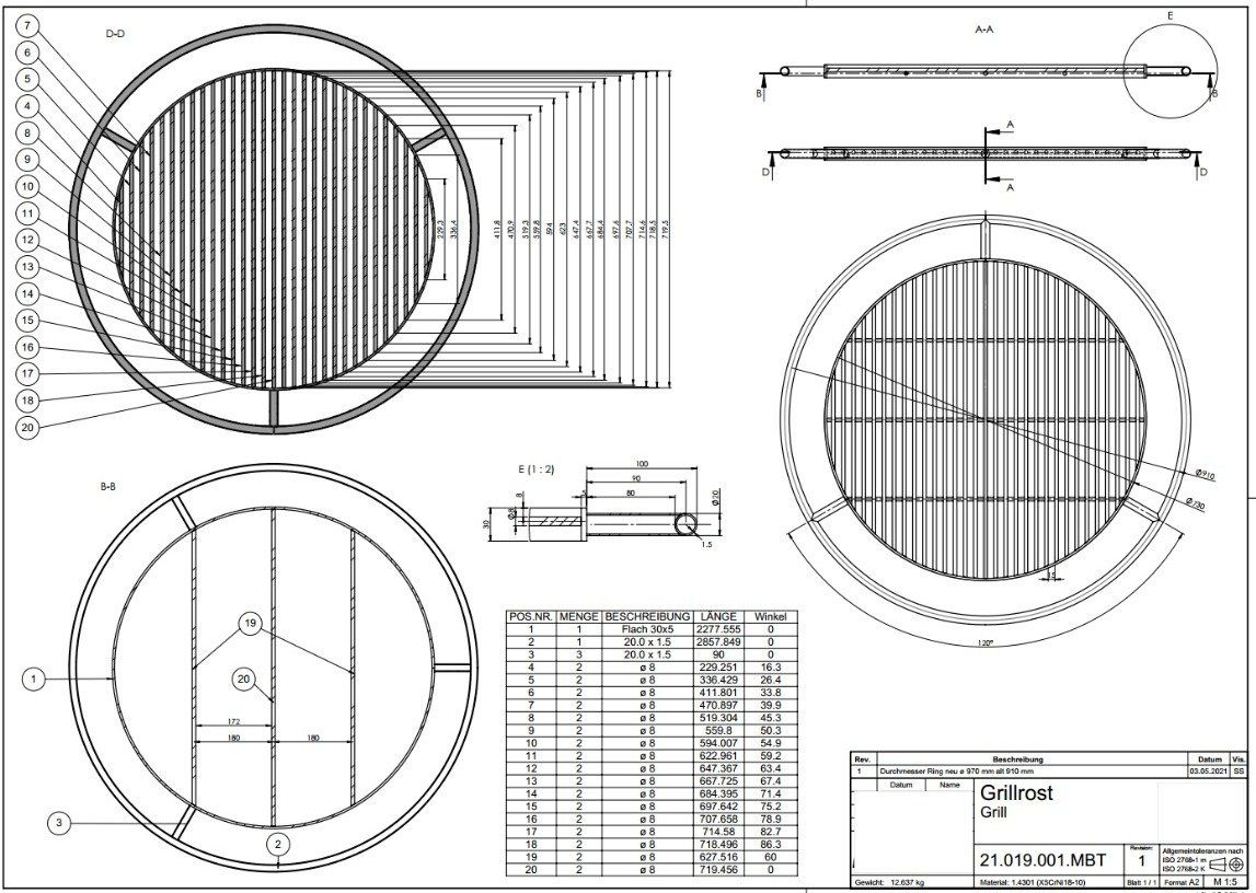 Griglie: Grill CNS (1.4301) – Nuovo e nell'imballaggio originale da Buttisholz venduto da ste_r8qj 8