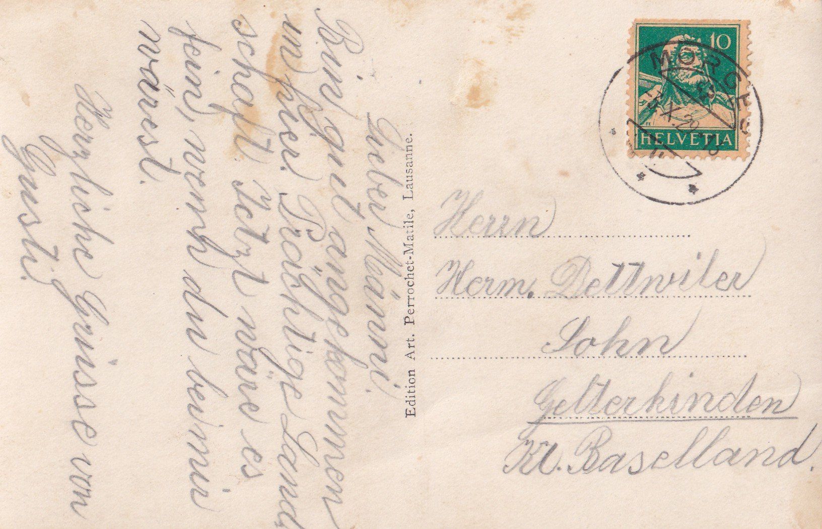 Cartoline postali: Morges Le Port mit Dampfschiff – Usato da Olten venduto da clotaldi 1