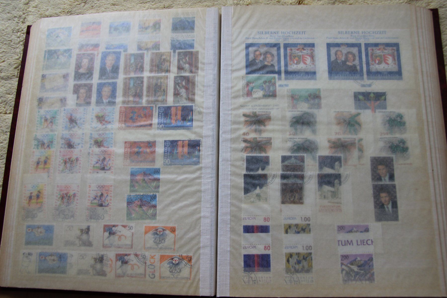 Alle Briefmarken: Sammlung Lichtenstein in rotem Album – Gebraucht aus Schlieren von Sternstunde2 7