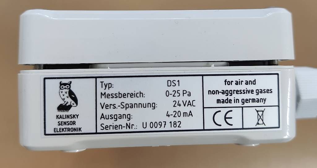 Alimentazione elettrica: Drucksensor DS1 0-25Pa 4-20mA – Usato da Volketswil venduto da mar_c5pv 1