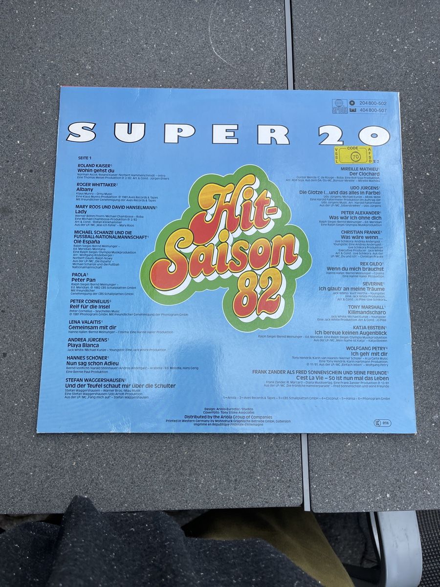 Dischi in vinile: Schallplatte Super20 - Hit-Saison 82 – Usato da Sempach venduto da Nimsaj5 1