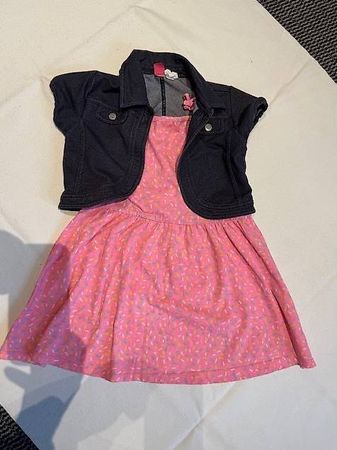 Süesses Sommerkleid mit Jeansjäckli, Grösse 92, Top Zustand!