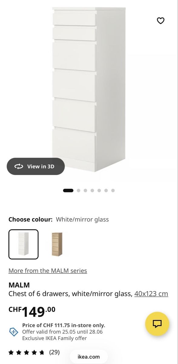 Ikea Kommoden: Malm Kommode mit Spiegel, weiss, günstig! – Gebraucht aus Zürich von Yucy22