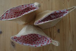3er Set Jute Stoffkörbli Aufbewahrungskörbe Handmade Coop?