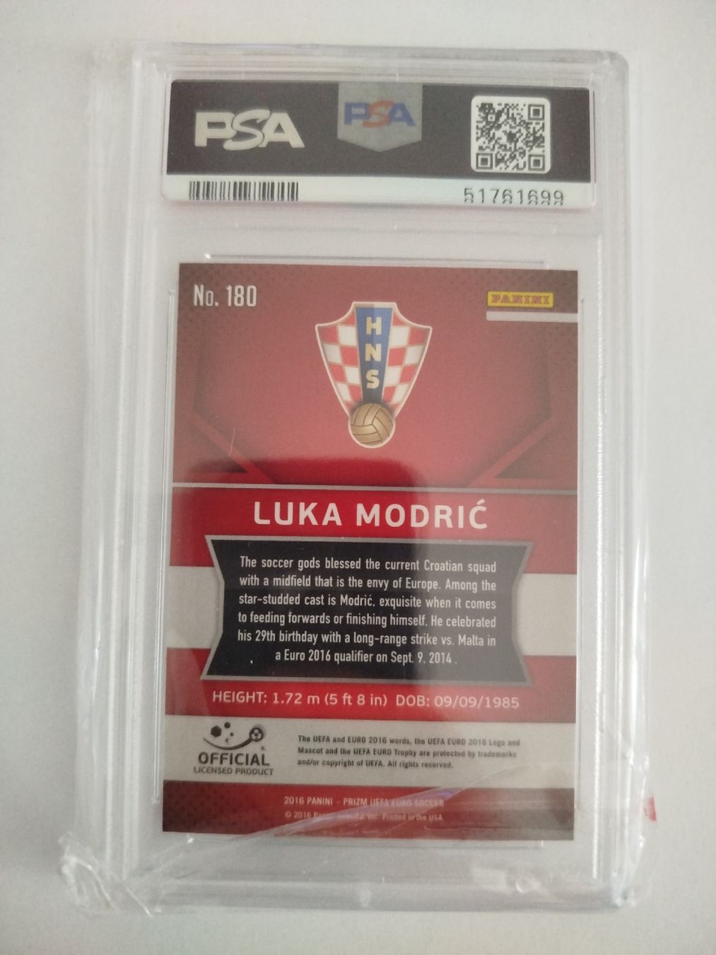 Panini Carte collezionabili: Luka Modric Panini Prizm UEFA 2016 PSA 10 – Nuovo (secondo la descrizione) da Wettingen venduto da mirna04 1