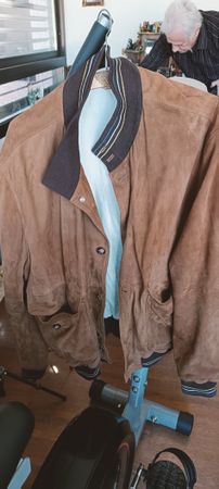 Giacca vintage in pelle marrone daino taglia 56 - Uomo 🍂