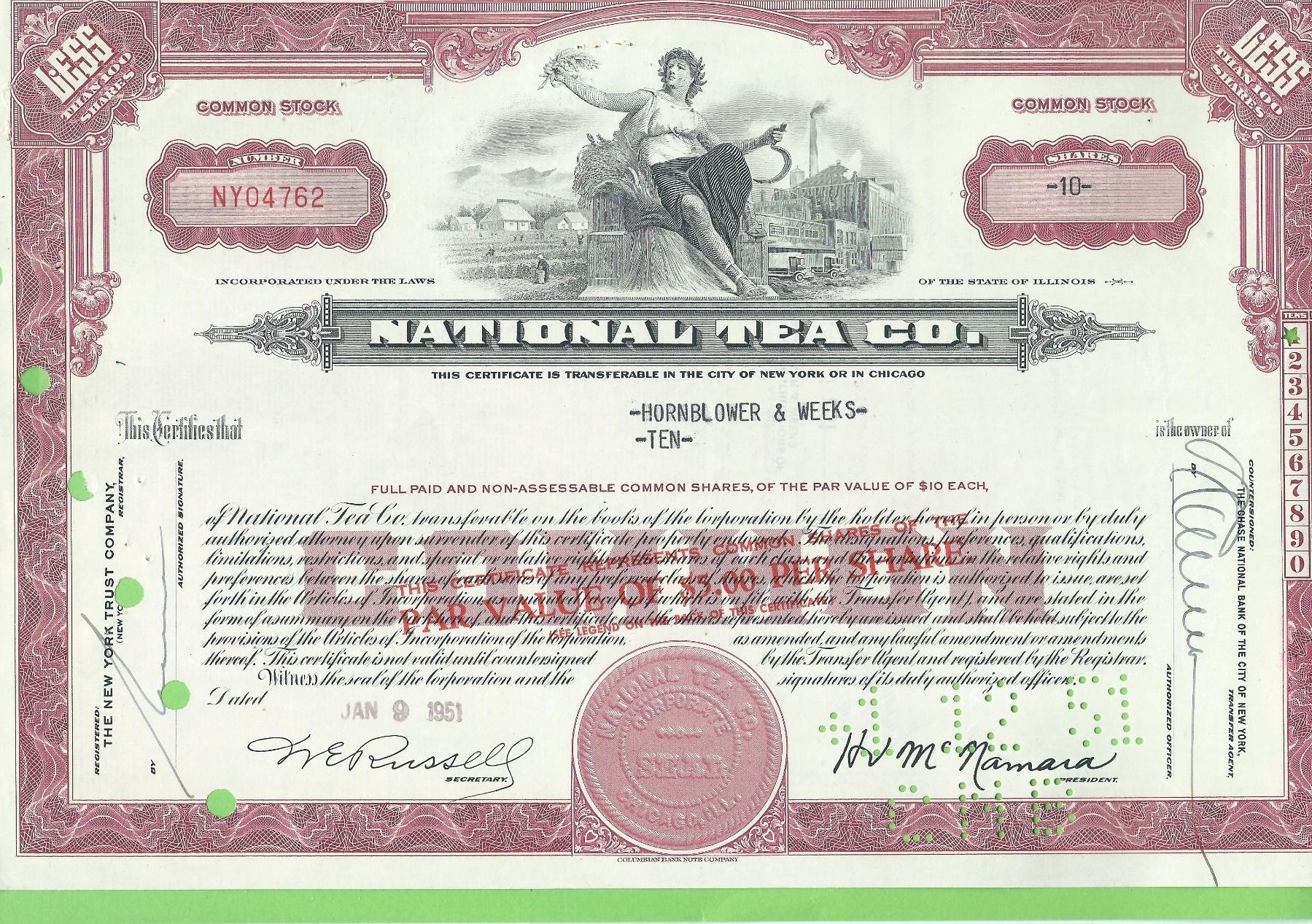 Toutes les monnaies: National Tea Co.,1951 – D'occasion à Zürich par t24_de