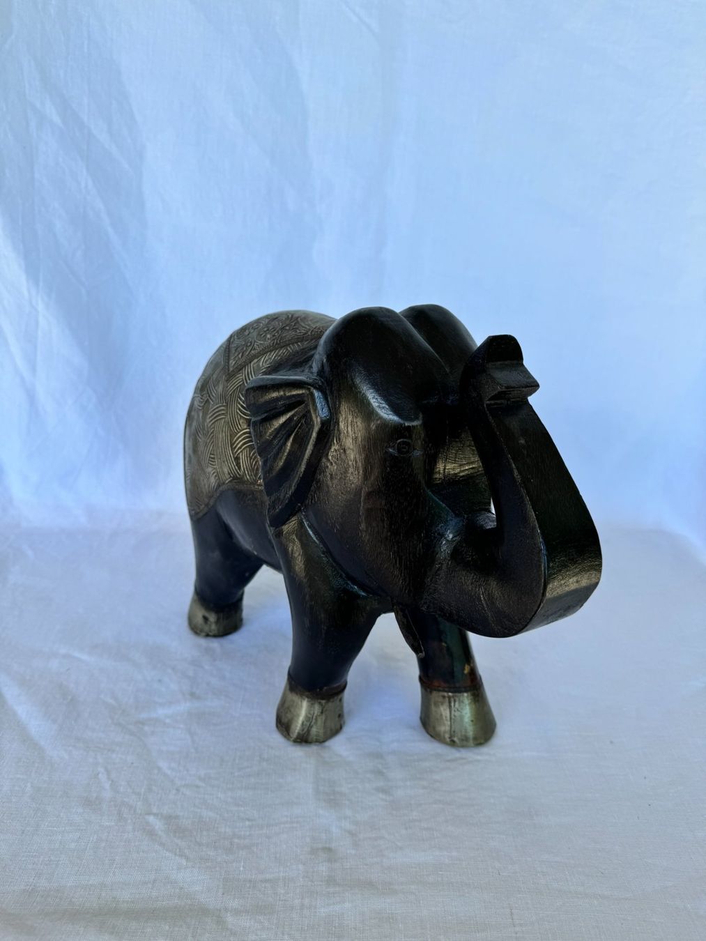 Statuette: Schöne Deko Elefant Holz Metall Optik – Usato da Oetwil a.d. Limmat venduto da Rodrigues06 1