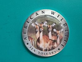 Gedenkmünze African Wildlife Ten Dollars Antilope