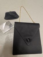 Elegantes Abendtäschli & Portemonnaie Set, Schwarz