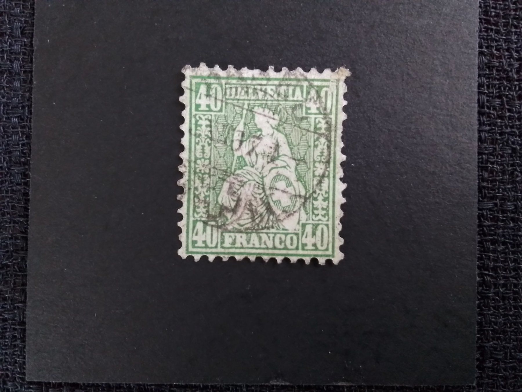 Tutti i francobolli: Sitzende Helvetia Nr. 34 , Kat. 100.- – Usato da Reichenburg venduto da Pipo-67