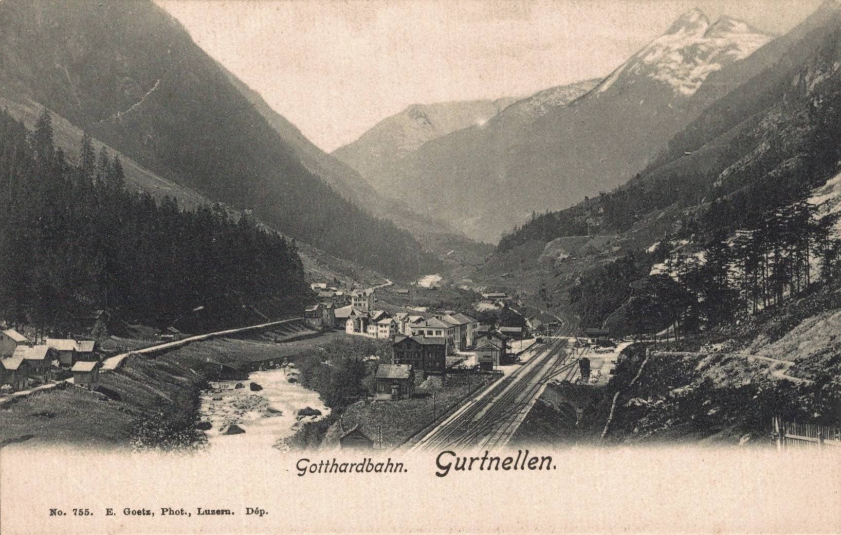 Ansichtskarten: Gotthardbahn Bahnhof Gurtnellen alte Ansichtskarte Postkarte – Gebraucht aus Luzern von Kartenansicht