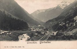 Gotthardbahn Bahnhof Gurtnellen alte Ansichtskarte Postkarte