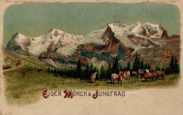 durchscheinende Litho Eiger, Mönch & Jungfrau