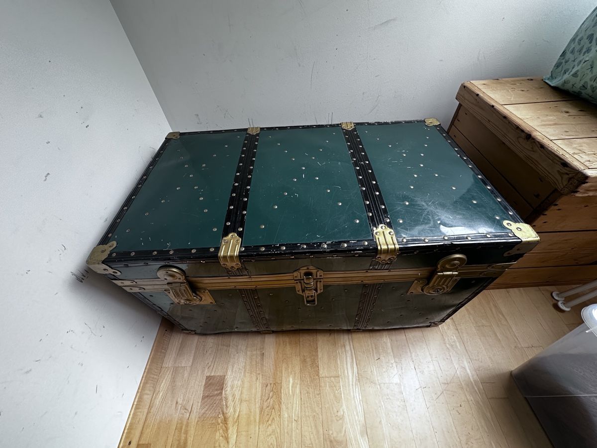 Valigie: Überseekoffer grün 50er – Usato da Zürich venduto da Misus.Flohmi 1