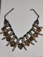 Vintage Kuchi / Turkmenen Latz-Halskette  Karneol Türkis #A7