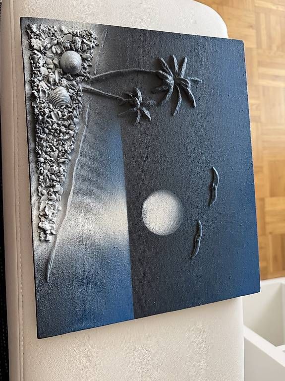 Poster & Bilder: Modernes 3D Wandbild / Leinwand mit Palmen & Strandoptik – Gebraucht aus Heiligkreuz (Mels) von Chliniii