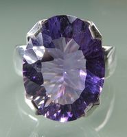 Konkav geschliffener Amethyst Silber 925 Fingerring