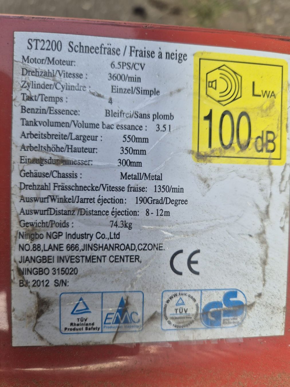 Toutes les machines: NGP Schneefräse ST2200 – D'occasion à Niederglatt ZH par Hinti50 7