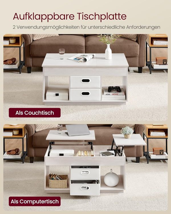Höhenverstellbarer Couchtisch mit Stauraum LIVONA 4
