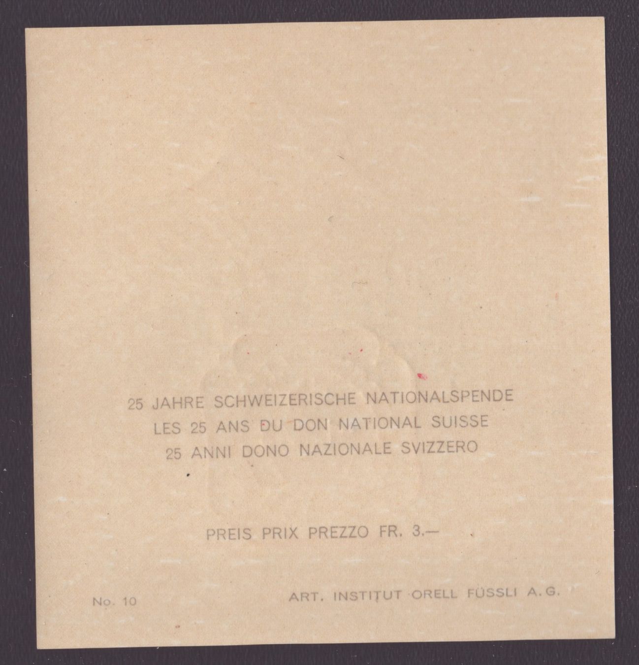 Alle Briefmarken: W14 1943 Bloc obl 1.III.43 – Gebraucht aus Delémont von Silte 1