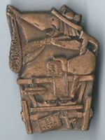 Fasnachtsplakette Basel, "Blaggedde" 1955 (Bronce)