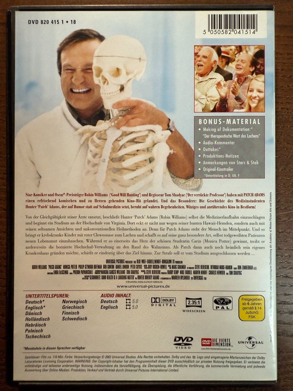 Tutti i DVDs: Patch Adams – Usato da Zürich venduto da FilmFreunde 1