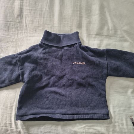 Caramel London blue roll neck jumper sweater 4J 104