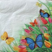 Serviette tulips&butterflies (1337) 2Stk.